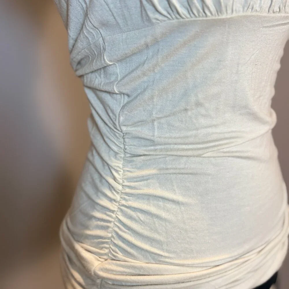 Ivory Color Ruched Top - Picture 3 of 6